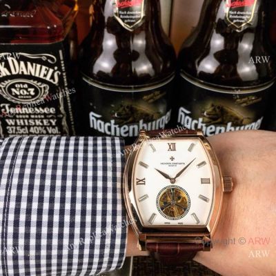 Replica Vacheron Constantin Malte men Watch Rose Gold Diamond Marker